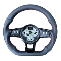 Volant en cuir intégral R Line pour VW Volkswagen Golf 5 6 7 7.5 R MK5 MK6 MK7 MK7.5 GTI Polo Passat CC