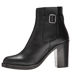 Chaussures de travail quotidiennes pour femmes, bottines à talon épais et bout rond, noires, avec boucle, grandes tailles 46, printemps, automne, hiver - Product Image 3