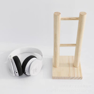 Solid Wood Headphone <b>Stand</b> Round Base Pine Desktop Hanging Rack For Over Ear <b>Headset</b> Display Storage Organizer - Product Image 1