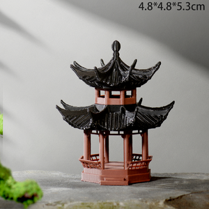 Mini Chinese Antieke Achthoekige Paviljoen Tafelblad Model Traditionele Thuis Kantoor Plank Decor Gemaakt Van Duurzaam Plastic - Product Image 5