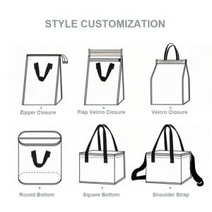 Golden Disposable Aluminum Foil Non Woven Cooler Bag <b>Foldable</b> Thermal Insulated Takeaway Bag for Small Cold Hot - Product Image 3