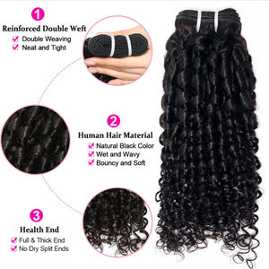 Rizos Pixie Paquetes de cabello humano <span class=keywords><strong>doble</strong></span> dibujado Tejido de cabello brasileño 3 paquetes Ofertas Pixie Curls 100% Paquetes humanos en venta - Product Image 3