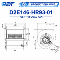 Ventilateur centrifuge de refroidissement FFU d'origine allemande à haut débit d'air D2E146-HR93-01 230VAC 150W 1050RPM pour purificateur d'air et équipement médical