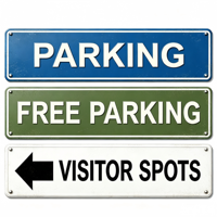 Panneau d'avis de stationnement en métal, décoration murale plate 2D, plaque métallique pour parking gratuit, places pour visiteurs, pour cour, bureau, hôtel, magasin
