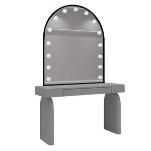 Cream Colored Wedding Dressing <b>Table</b> With Lights Makeup <b>Vanity</b> Beauty Studio <b>Table</b> - Product Image 5