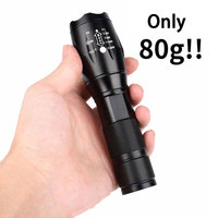 Lampe Torche LED Ultra Lumineuse Rechargeable USB Zoomable Tactique, Lumière de Travail Longue Portée pour Camping en Extérieur