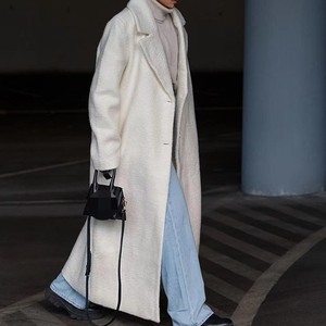 Women's Fall/Winter Long-Sleeve Collared Fleece-Lined <b>Top</b> Long Warm <b>Coat</b> Fashion - Product Image 5
