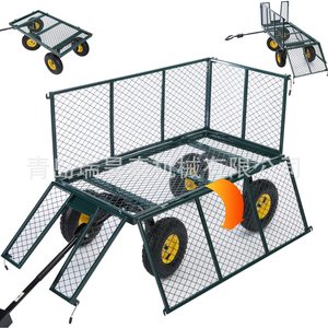 Chariot de jardin pliable 110x51x83cm, capacité de charge 400kg, pour outils de jardinage et travaux extérieurs - Product Image 5