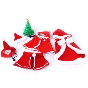 Рождественские товары для домашних животных повязка на голову шапка Санты и полосатый праздничный шарф аксессуары для собак и кошек