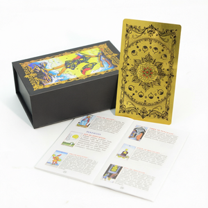 Jeu de cartes de tarot Hanshin New Classic en plastique, 78 cartes, dorées, imperméables, écologiques, durables, portables, avec boîte cadeau - Product Image 1