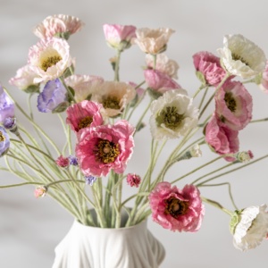 Tiges de coquelicot artificielles en soie de qualité supérieure, sans feuilles, fleurs au toucher réel, décoration de mariage, Pâques, Noël, Saint-Valentin, événements de luxe - Product Image 4