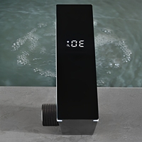 Robinet de lavabo intelligent à affichage numérique, eau froide et chaude, lumière d'ambiance LED, design moderne et épuré, à poser sur le plan de travail