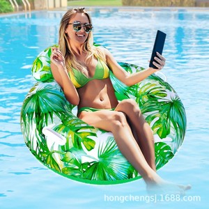 Thickened Maple Leaf Swimming Ring 40cm Inner Diameter Inflatable Pool Float For Adults - Product Image 2