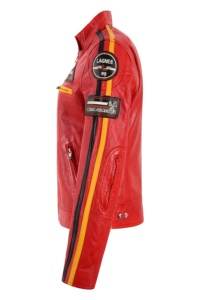 Veste en cuir véritable Sizma rouge ciré pour femme, sur mesure, 100 % authentique, finition cirée, quincaillerie premium, fermeture éclair YKK, marque privée, OEM/ODM, vente en gros - Product Image 3