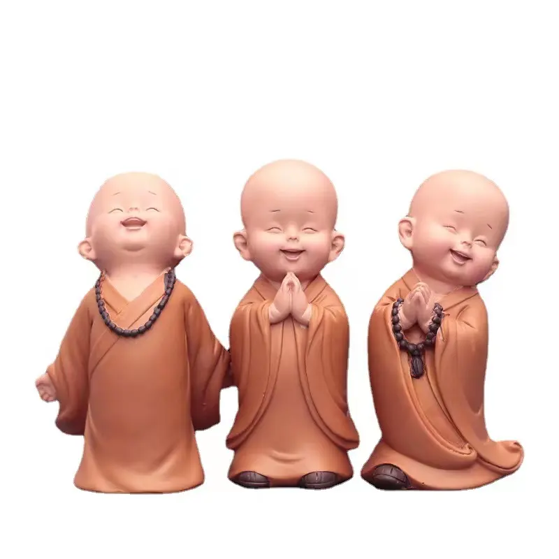 שרף קטן נזיר בודהה פסל מעוטר חג מתנת פסלון שולחן למעלה זן גן Buddh Custom שרף <span class=keywords><strong>דתי</strong></span> Buddh