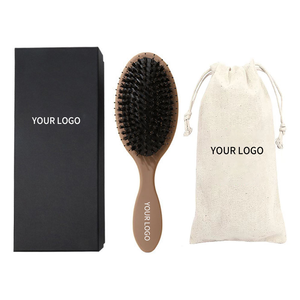 Spazzola per Capelli BLISSLIFE con Logo e Confezione Personalizzati, Colore Marrone, Setole Morbide di Cinghiale, Districante, con Cuscino d'Aria - Product Image 1