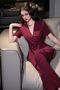 A11736 <span class=keywords><strong>Tuta</strong></span> Estiva da <span class=keywords><strong>Donna</strong></span> a Maniche Corte con Decorazione a Bottoni Dorati - Product Image 3
