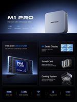 Chipboard Minisforum M1 Pro Mini PC Core Ultra 5 Processor 125h Barebone Tanpa Penyimpanan/OS Komputer Desktop, Dp | 2xusb4 Video