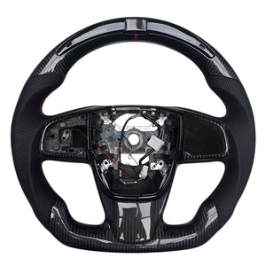 Volant de direction en cuir perforé en fibre de carbone le plus populaire avec LED pour Toyota Corolla - Product Image 1