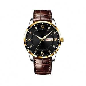 Relojes Mecánicos de Doble Fecha Dorados al por Mayor para Hombre, Reloj Automático de Negocios, Reloj de Lujo Luminoso a Prueba de Agua - Product Image 3