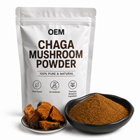 Extrait de champignon Chaga naturel en poudre, polysaccharides, ingrédient de complément de haute qualité, vente en gros, OEM, ODM