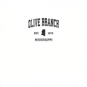 T-shirt à manches longues Olive Branch Mississippi, imprimé sport vintage, Est 1874 - Product Image 2