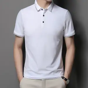 High Quality 2024 Summer New Men'S Short Sleeve T-Shirt Lapel Polo Shirt Business Casual Half Sleeve T-Shirt