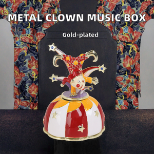 SHINNYGIFTS, <span class=keywords><strong>caja</strong></span> <span class=keywords><strong>de</strong></span> música <span class=keywords><strong>de</strong></span> payasos <span class=keywords><strong>de</strong></span> Metal pequeños pintados a mano con temática <span class=keywords><strong>de</strong></span> hadas, figurita Musical esmaltada Windup Melody, decoración del hogar para niños - Product Image 3