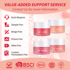 Logo kustom pelembap bibir merah muda persik Set perawatan perbaikan Hyaluronic Acid <span class=keywords><strong>Vegan</strong></span> organik Vitamin C masker bibir pelembap bibir - Product Image 6