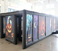 Vente en gros de labyrinthe hanté gonflable écologique et portable pour Halloween, idéal pour les locations de fêtes, avec couleur et taille personnalisables, utilisation en extérieur