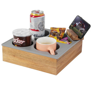 Bamboo Square Serving <b>Tray</b> Multifunctional Wood Pattern For Home Tea <b>Snack</b> Dish - Product Image 1