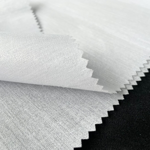 Stiff Adhesive Fusible Fabric Fuse Buckram Polyester Cotton Interlining Interfacing For Shirt Collar