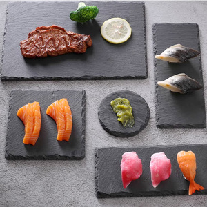 Assiette plate en <span class=keywords><strong>ardoise</strong></span>, plateau de service en pierre bleue, cuisine japonaise et coréenne, dessous de verre en <span class=keywords><strong>ardoise</strong></span>, plateau à dessert et à gâteau en pierre - Product Image 2