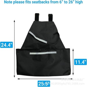 Sac de rangement pour aide à la marche Zehan, 65x62cm, noir, pour dossier de fauteuil roulant, accessoires de réadaptation - Product Image 3