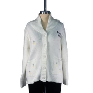 Suéter Cárdigan de Otoño e Invierno con Botones, Bordado con Letras para Mujer, Suave y Cálido, Dulce y Versátil - Product Image 1