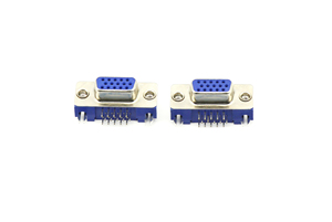 HDR 15P Female <b>D</b>-<b>Sub</b> <b>Connector</b> Right Angle Blue Plastic - Product Image 6