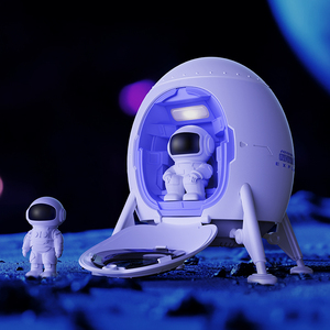 Spaceman Night Light Space Ship Proyector Tipo-C Plug-In Nebula Light Luz ambiental Astronauta Cápsula espacial con altavoz BT - Product Image 1