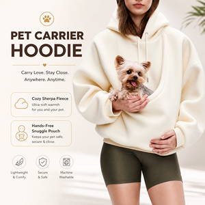 Cozy Fleece Pet Carrier <strong>Hoodie</strong> with Kangaroo Cuddle Pouch, Ultra-soft Thermal Plush &amp; Hands-free Bonding <strong>for</strong> Cats &amp; Small <strong>Dogs</strong> - Product Image 1