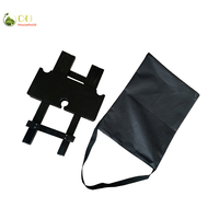 Table pliante en bambou d'extérieur noire avec sac de transport, design moderne pour pique-nique, randonnée, plage, bateau, pêche, barbecue, cuisine