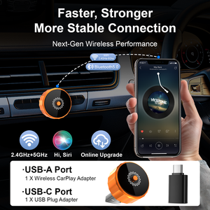 อะแดปเตอร์พกพา K551 สำหรับ CarPlay และ Android <span class=keywords><strong>Auto</strong></span> รองรับ <span class=keywords><strong>IOS</strong></span> และการสะท้อนหน้าจอรถยนต์ - รับประกัน 1 ปี - Product Image 6