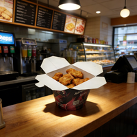 Boîte à nouilles personnalisable, boîte à bento, jetable, à emporter, pour les collations, les nouilles, la restauration rapide