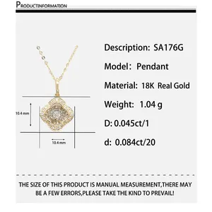 Fashion Style 18K Pure Gold Dancing Natural Diamond Necklace Fine Jewelry 18k Real Gold Party Wedding Necklaces For Women
