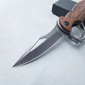 Cuchillo Táctico con Patrón Impreso en 3D y Mango de Madera/Acero para Camping y <span class=keywords><strong>Caza</strong></span> - Product Image 2