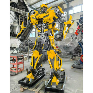 Precio de Fábrica, Enorme Estatua de Transformer de Acero Inoxidable, Estatua de Optimus Prime de Metal para Exteriores, Escultura de Iron Bumblebee con Luces LED - Product Image 2