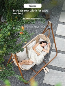 Silla Columpio de Acero para Exteriores, para Patio y Villa, Silla <span class=keywords><strong>Mecedora</strong></span> Doble, <span class=keywords><strong>Hamaca</strong></span> Popular para Patio, Muebles de Jardín para Exteriores - Product Image 2