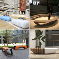 Banc de repos pour chien en fibre de verre FRP, chaises irrégulières pour centres commerciaux, chaises d'attente pour espaces publics intérieurs, personnalisables