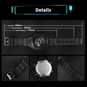 Montre de sport numérique résistante à l'eau 10M avec alarme rétroéclairée et bracelet en cuir PU - Product Image 5