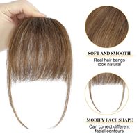 Frange à clipser chinoise en cheveux humains 100% naturels, de qualité supérieure, vierge, fine et soignée, avec frange latérale et effet air bangs, pour vente en gros