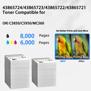Ibest mực tương thích <span class=keywords><strong>OKI</strong></span> c5850 <span class=keywords><strong>c5950</strong></span> mc560 Hộp mực màu Tương thích cho <span class=keywords><strong>OKI</strong></span> 43865724 43865723 43865722 43865721 - Product Image 2