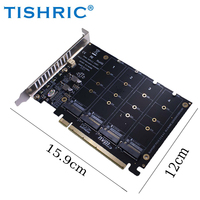Tarjeta de expansión TISHRIC NVME M.2 MKEY SSD RAID PCIE X16 4Bay SSD Array tarjeta adaptadora placa base PCIE tarjeta dividida para 2230/42/60/80
